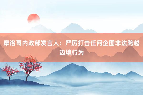 摩洛哥内政部发言人：严厉打击任何企图非法跨越边境行为