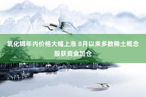氧化铒年内价格大幅上涨 8月以来多数稀土概念股获资金加仓