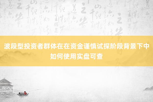 波段型投资者群体在在资金谨慎试探阶段背景下中如何使用实盘可查