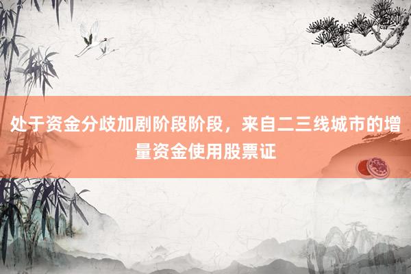 处于资金分歧加剧阶段阶段，来自二三线城市的增量资金使用股票证