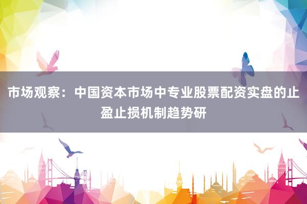 市场观察：中国资本市场中专业股票配资实盘的止盈止损机制趋势研