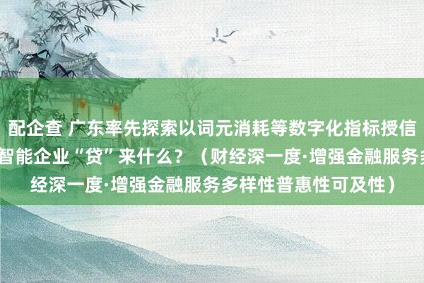配企查 广东率先探索以词元消耗等数字化指标授信——“词元贷”给人工智能企业“贷”来什么？（财经深一度·增强金融服务多样性普惠性可及性）