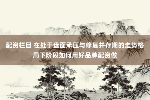配资栏目 在处于盘面承压与修复并存期的走势格局下阶段如何用好品牌配资做