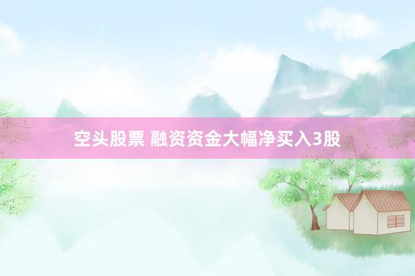 空头股票 融资资金大幅净买入3股